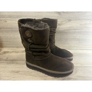Skechers Keepsakes Womens Size 6 Brown Slouch Faux Fur Lined Boots Winter